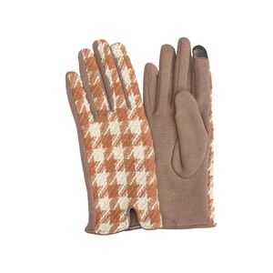 Houndstooth Jersey Gloves in Marigold - NEW